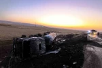 Mardin’de mazot yüklü tanker yandı