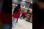 Markete giren fare paniğe neden oldu