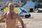 Mendirekte delice koşan adam dikkat çekti 