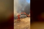 Menteşe’de korkutan araç yangını: Otomobil küle döndü
