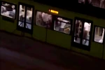Metro istasyonunda tekmeli yumruklu kavga