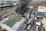 Mobilya fabrikasındaki yangın korkuttu