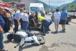 Motosikletin çarptığı kadın yaralandı