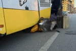 Motosikletli kurye belediye otobüsüne çarptı: 1 yaralı