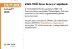 MSÜ sonuçları açıklandı