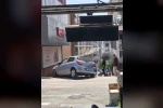 Navigasyon yanıltınca otomobil merdivenlere çıktı, faciadan dönüldü