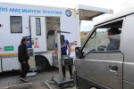 Oltu’da gezici araç muayene aracı araç sahiplerine büyük kolaylık sağlıyor