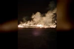 Ormanlık alana yakın mesafede yangın çıktı