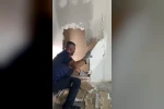 Osmaniye’de duvara sıkışan yavru kedi itfaiye tarafından kurtarıldı
