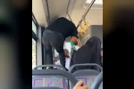 Otobüste tekmeli, yumruklu kavga