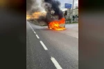 Otomobil, alev topuna döndü