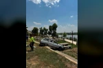 Otomobil millet bahçesine uçtu: 1 yaralı