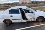 Otomobil yağmurun kayganlaştırdığı yolda takla attı: 2 yaralı
