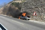 Otomobili alev alev yanan adam, "Cana geleceğine mala gelsin" diyerek kendini teselli etti