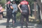 Otomobilin çarpıp kaçtığı kediyi yol kenarına alan polisler takdir topladı