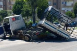 Otomobille çarpışan kamyonet refüje çıktı: 1 yaralı