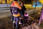 Otomobille çarpışan motosikletteki çift yaralandı 