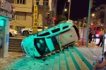 Otomobille çarpışan polis aracı yan yattı: 2’si bekçi 3 yaralı