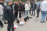 Otoparka dönen otomobil ile motosiklet çarpıştı: 1 yaralı