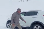 Palandöken geçidinde kar ve tipi etkili oluyor
