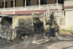 Park halindeki panelvan alevlere teslim oldu
