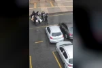 Polis kalkanı, bebeği ve annesini fırtınadan korudu