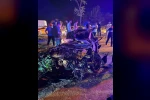 Refüje çarpan otomobil hurdaya döndü: 2 yaralı