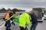 Refüje girip yan yatan araçta 1kişi öldü, 2 kişi yaralandı