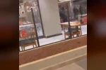 Restoran savaş alanına döndü, camlar ve çerçeveler indi