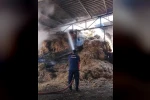 Reyhanlı’da samanlık yangını