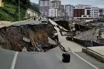 Rize’de yol çöktü, 2 bina tedbir amaçlı tahliye edildi