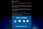 Sakarya’da kuvvetli sağanak yağış uyarısı