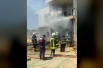 Saman balyaları alevlere teslim oldu
