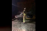 Samandağ’da yanan FİAT TOFAŞ kullanılmaz hale geldi