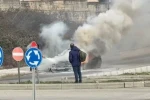 Samsun’da otomobil alevlere teslim oldu