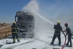 Şanlıurfa’da saman yüklü tırda çıkan yangın söndürüldü