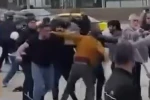 Savaşı andıran kavga: Kask miğfer, kılıç sopa oldu