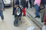 Scooterin çarptığı yaya yaralandı
