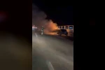 Seyir halindeki otomobil alev alev yandı