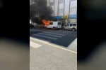 Sivas’ta park halindeki minibüs alev alev yandı
