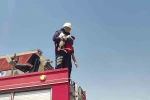 Sivas’ta sıcaktan baygınlık geçiren leyleğin imdadına itfaiye ekipleri koştu
