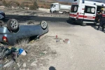Sivrihisar’da otomobil takla attı: 2 yaralı