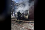 Suluova’da park halindeki kamyonet yandı