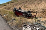Takla atan otomobildeki 2 kişi yaralandı