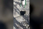 Tarihi altyapı çöktü, yol trafiğe kapatıldı