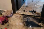 Tartıştığı eski kız arkadaşının daire kapısını benzinle ateşe verdi