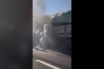 Tekirdağ tır alevlere teslim olmadan söndürüldü