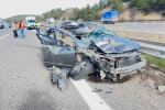 TEM’de otomobil kamyona çarptı: 3 yaralı