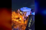 Tır tarlaya uçtu: 2 yaralı