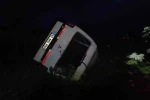 Tokat’ta minibüs takla attı: 1 yaralı